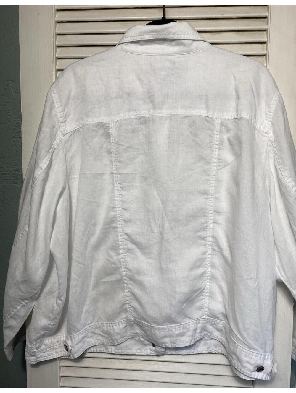 100% Linen Cover 3X White Beach Resort Coat Travel Wear - Picture 5 of 9